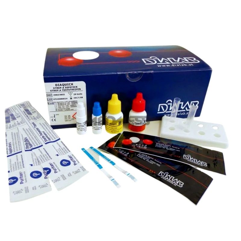 Dialab Τεστ Διάγνωσης Στρεπτόκοκκου Strep Test Diaquick Cassete Dialab | 20τμχ