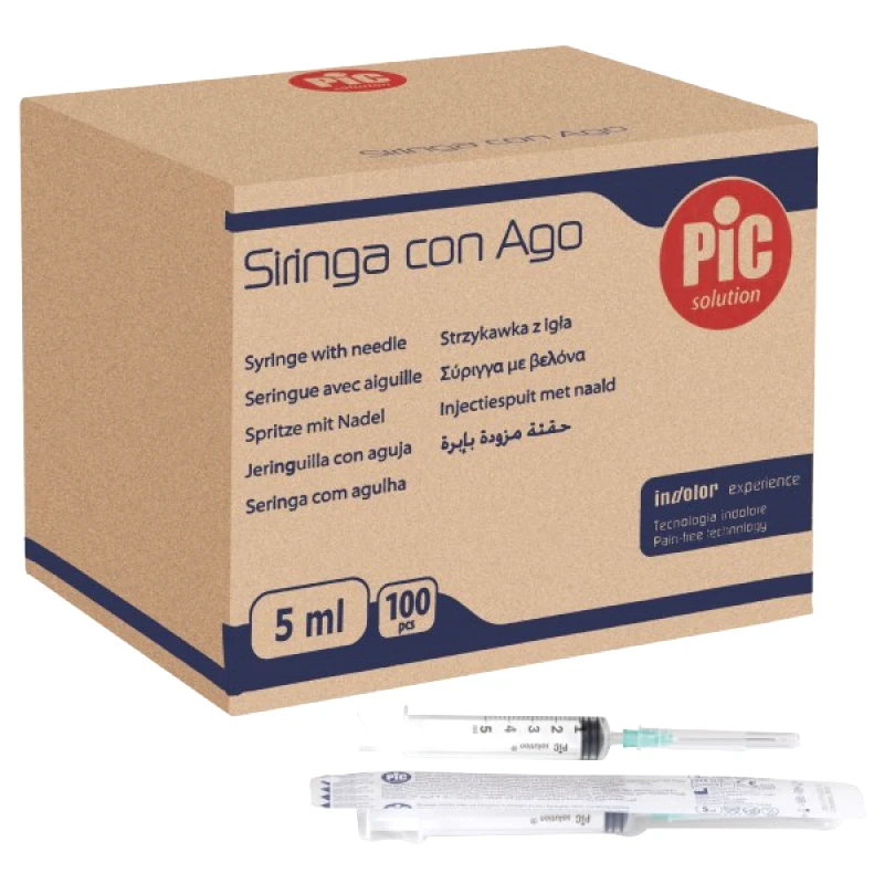 Pic Solution Σύριγγες Μιας Χρήσης με Βελόνα 5cc G-21 x 1½ 100 τεμάχια