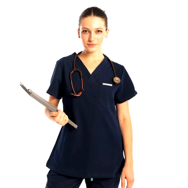 Dr.Scrub Μπλούζα Γυναικεία Υγειονομικών Premium Dr.Scrub Navy Blue