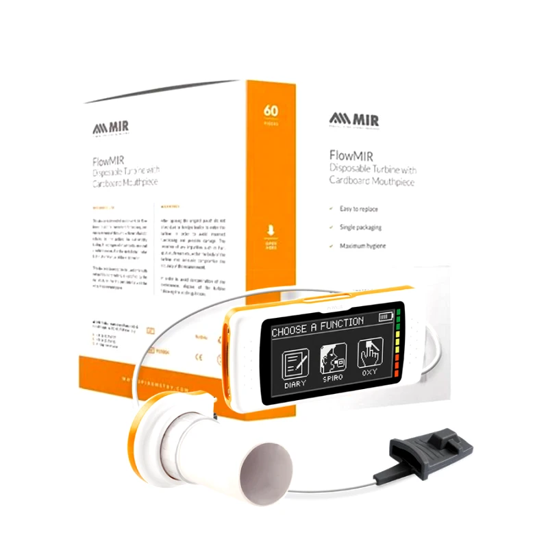 Mir Σπιρόμετρο MIR Spirodoc με Οξυμετρία & 60 Τουρμπίνες μ.χ FlowMir