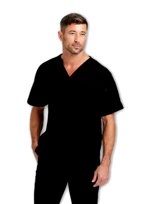Grey's Anatomy Μπλούζα Ανδρική Υγειονομικών Spandex Stretch Murphy V-Neck Grey's Anatomy Black