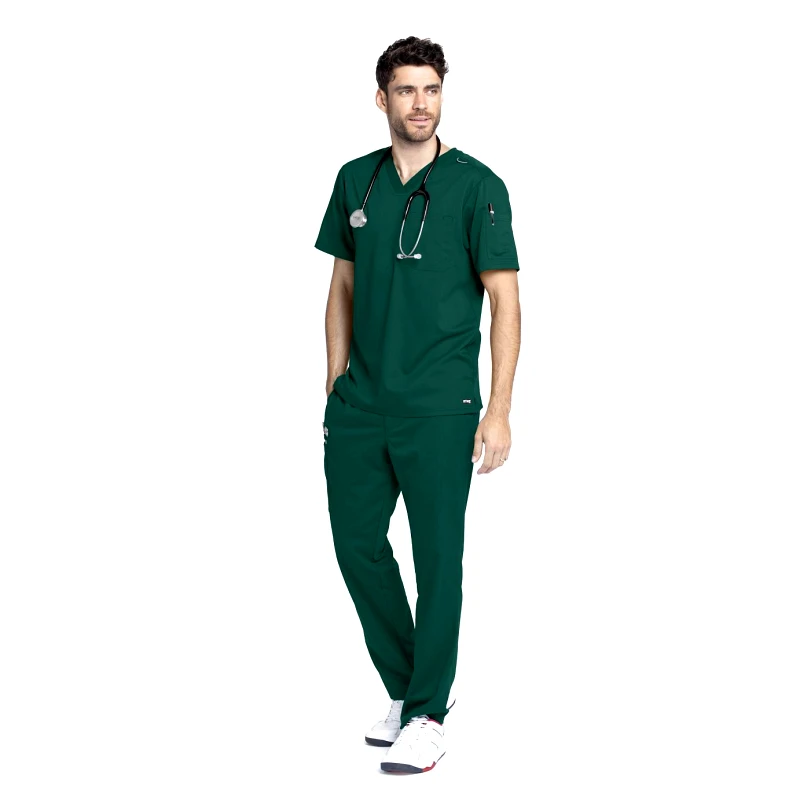 Grey's Anatomy Μπλούζα Ανδρική Υγειονομικών Evan V-Neck Grey's Anatomy Hunter Green