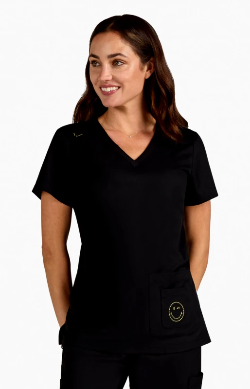 KOI USA Μπλούζα Γυναικεία Υγειονομικών KOI™ USA Blissful V-Neck Black
