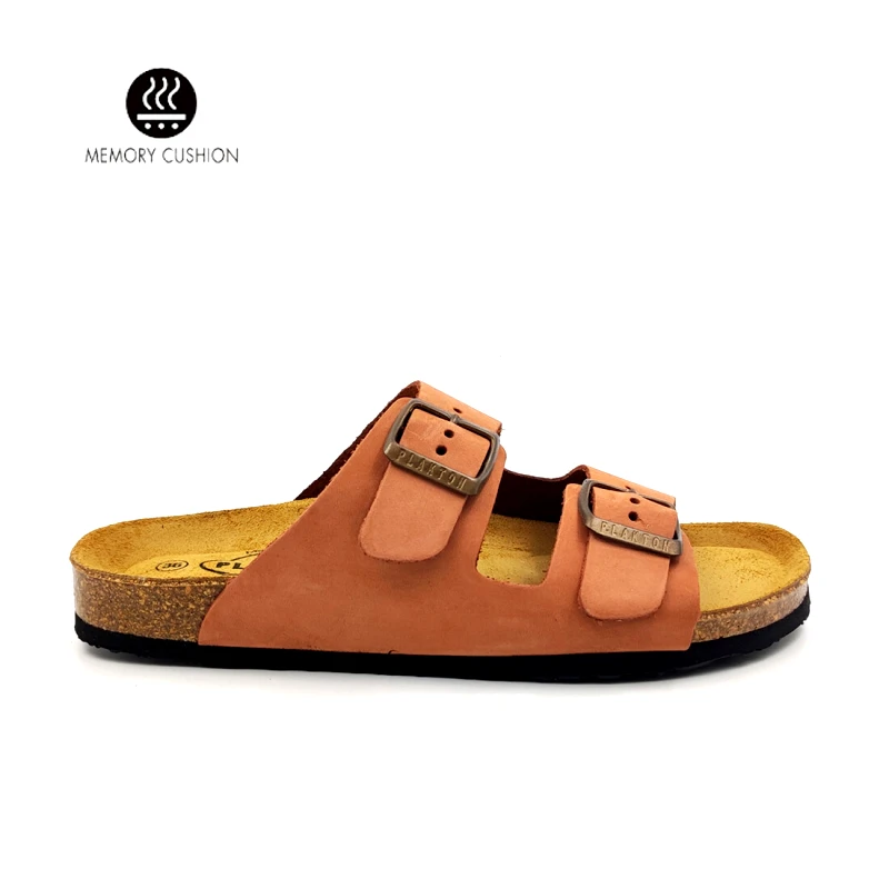 PLAKTON Γυναικεία Plakton Δερμάτινα Σανδάλια Nobuck2 180010 ORANGE