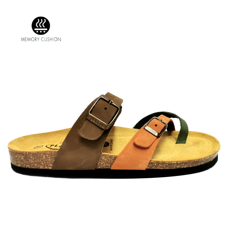 PLAKTON Γυναικεία Plakton Δερμάτινο Σανδάλι Nobuck TRI 181032 MULTI