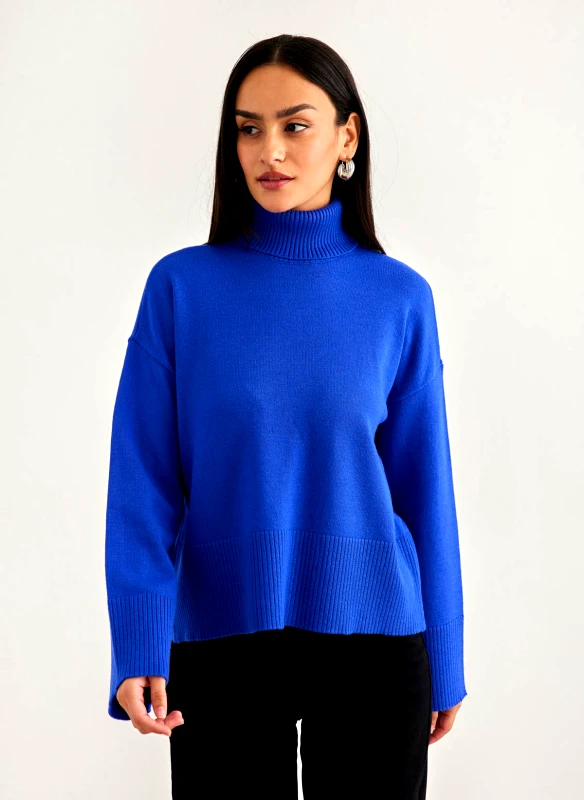 AWARE by VERO MODA Πλεκτό πουλόβερ ζιβάγκο Aware by Vero Moda - Μπλε
