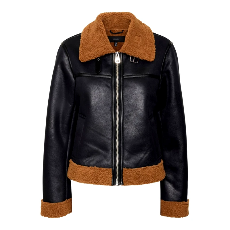 VERO MODA Jacket aviator με συνθετικό sheepskin Vero moda 10290139 - Μαύρο