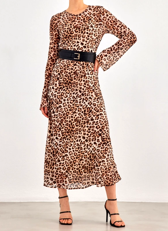 LUMINA Φόρεμα maxi με print - Leopard