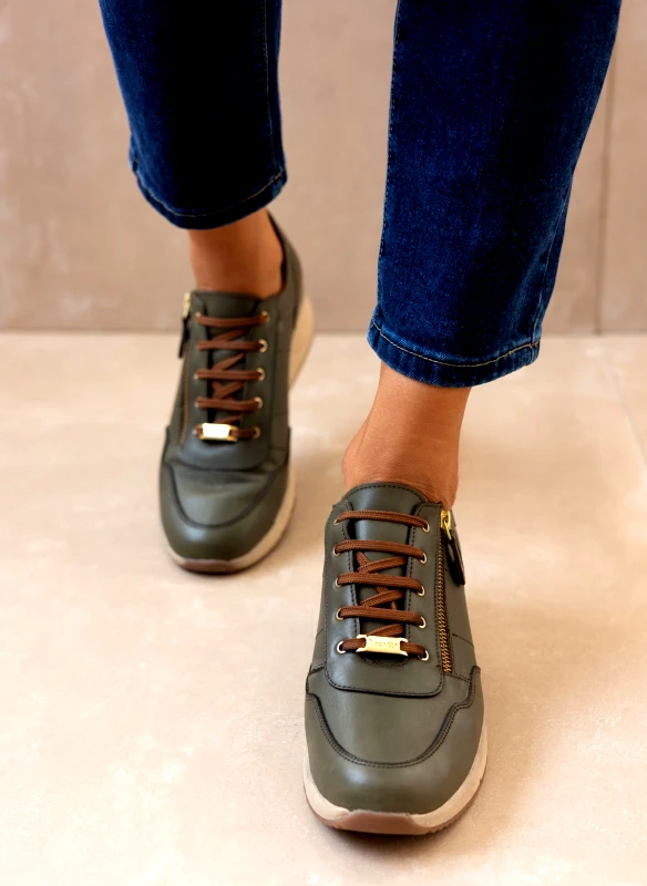 RAGAZZA Sneakers wedges δερμάτινα Ragazza 0322 - Λαδί