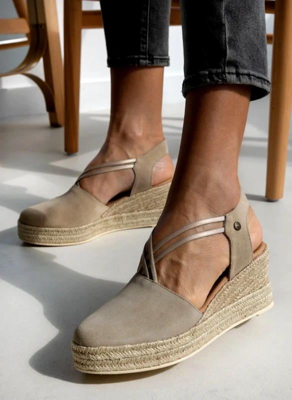 RAGAZZA Εσπαντρίγιες platforms καστόρινες με λάστιχα Ragazza 0705 - Μπεζ
