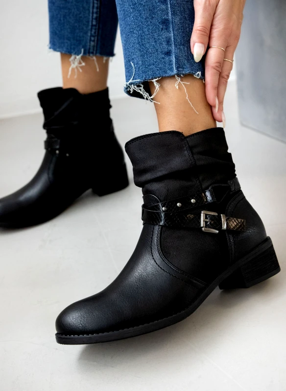Gabi Boots 1993 Μποτάκια με χιαστί ζωνάκι Gabi Boots 1993 - Μαύρο