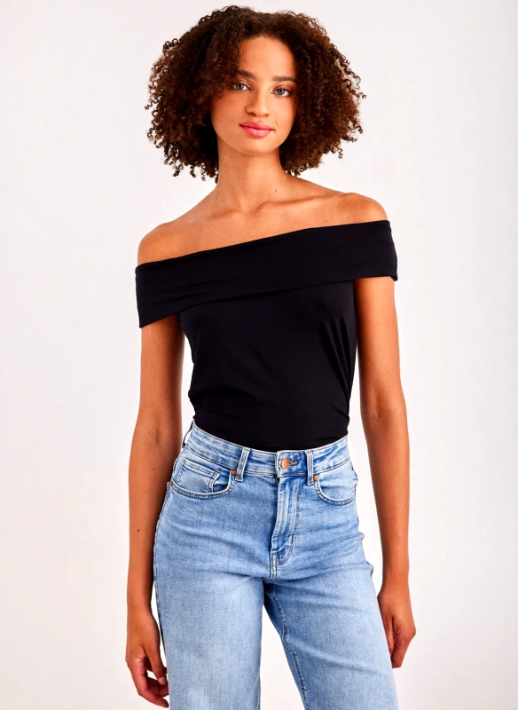 AWARE by VERO MODA Μπλούζα με ανοιχτούς ώμους AWARE by Vero Moda 10307367 - Μαύρο