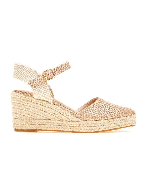 Alta Moda Εσπαντρίγιες platforms με ανάγλυφο pattern - Χρυσό