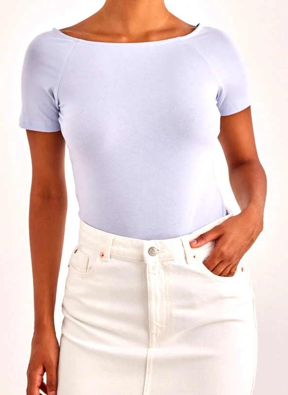 AWARE by VERO MODA Μπλούζα με ανοιχτή λαιμόκοψη Aware 10307532 - Γαλάζιο