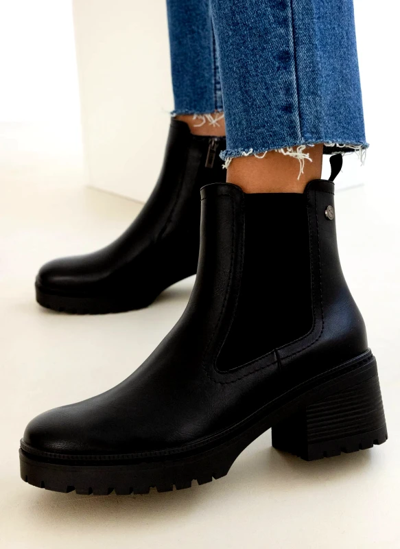 Xti Footwear Μποτάκια chelsea με ραφή στη σόλα Xti 143370 - Μαύρο
