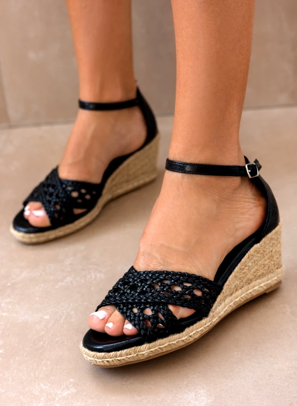 Xti Footwear Εσπαντρίγιες platforms με πλεκτό σχέδιο Xti 142774 - Μαύρο