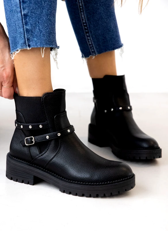 Gabi Boots 1993 Μποτάκια biker με λάστιχο Gabi Boots 1993 - Μαύρο