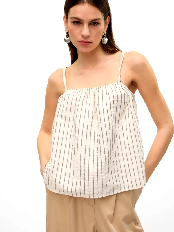 AWARE by VERO MODA Crop top ριγέ AWARE by VERO MODA 10305146 - Μπεζ