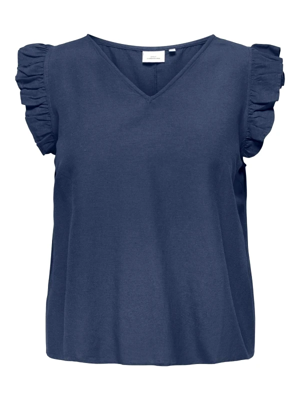 CARMAKOMA Μπλούζα plus size με βολάν CARMAKOMA 15320530 - Μπλε