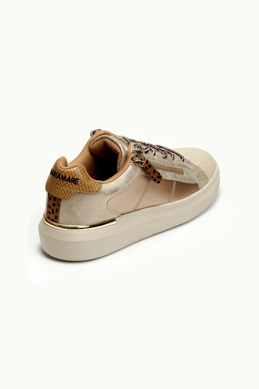MARIAMARE Sneakers με εξωτερικό φερμουάρ Mariamare 68412 - Άμμου