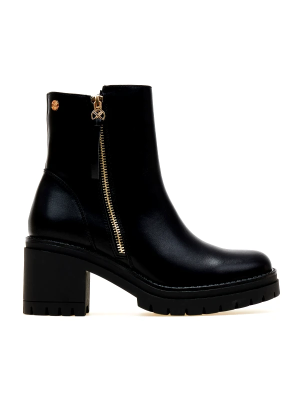 Xti Footwear Μποτάκια με εξωτερικό φερμουάρ XTI 141538 - Μαύρο