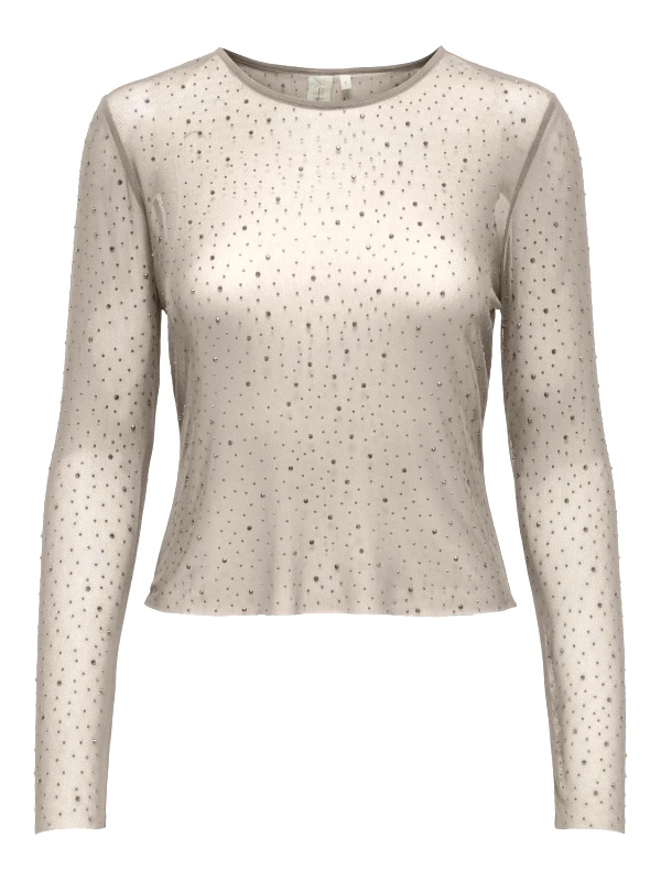 ONLY Τοπ see through με στρας ONLY 15331787 - Μπεζ