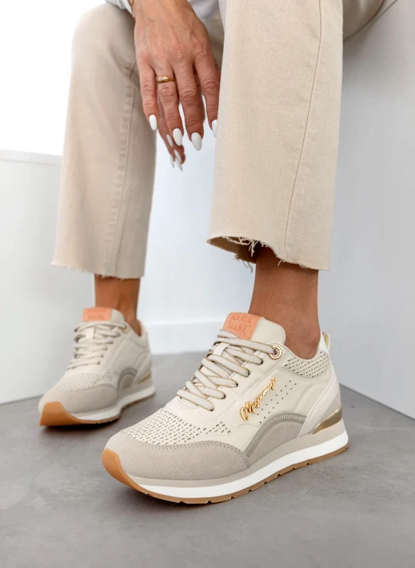 MARIAMARE Sneakers σε συνδυασμό υλικών MARIAMARE 68421 - Μπεζ