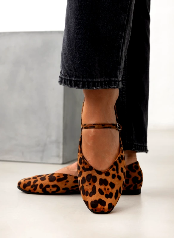 JOIA Μπαλαρίνες suede με print - Leopard
