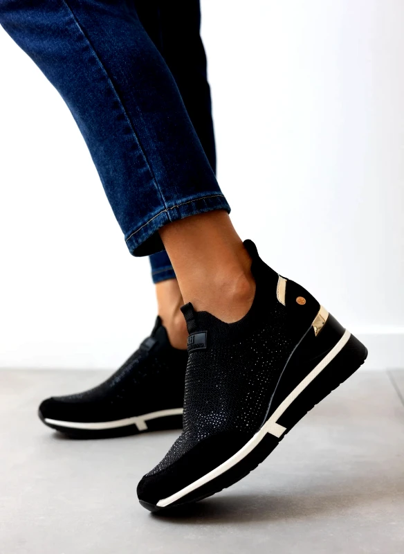 Xti Footwear Sneakers wedges με strass Xti 143077 - Μαύρο