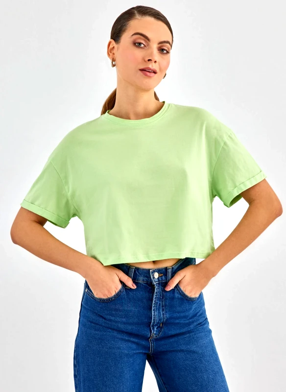 Studio Eleven T-shirt cropped βαμβακερό - Lime