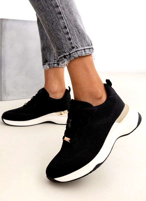 Xti Footwear Sneakers wedges με glitter ύφασμα Xti 143064 - Μαύρο