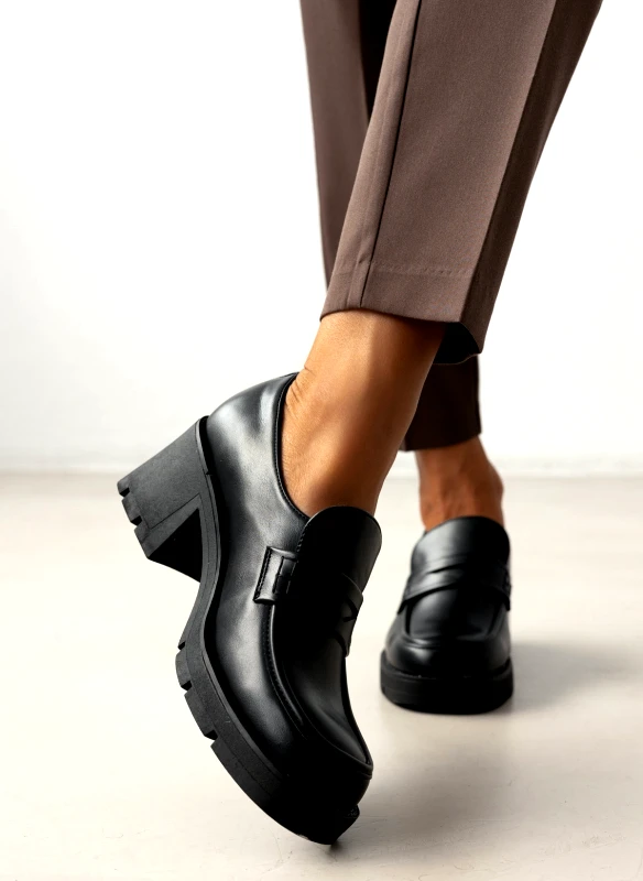 The Fashion Project Loafers με τακούνι και strass - Μαύρο