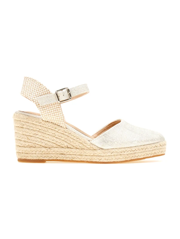 Alta Moda Εσπαντρίγιες platforms με ανάγλυφο pattern - Ασημί