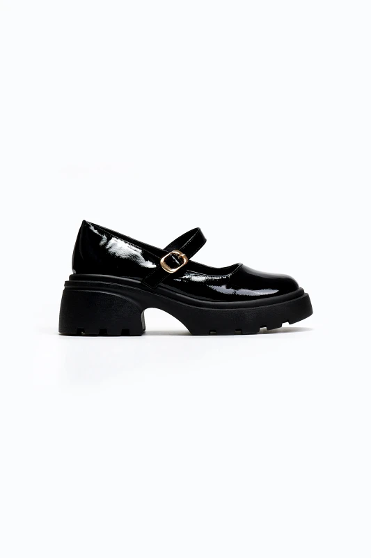 Ideal shoes Μπαλαρίνες chunky Mary Jane - Μαύρο