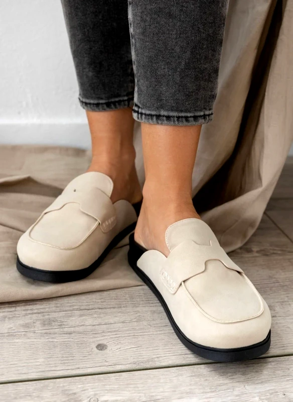 The Fashion Project Clogs suede με ανατομικό πάτο - Μπεζ