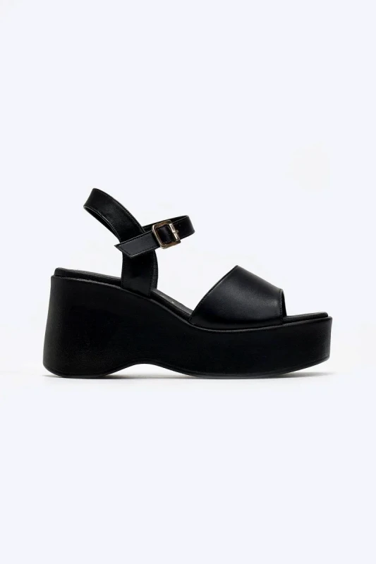 TFP TFP Leather Platforms Ankle Strap - K722 - Black