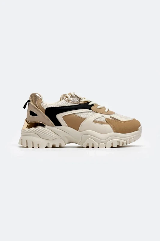 ERYNN ERYNN Chunky Sneakers Mixed Materials - 9093 - Μπεζ