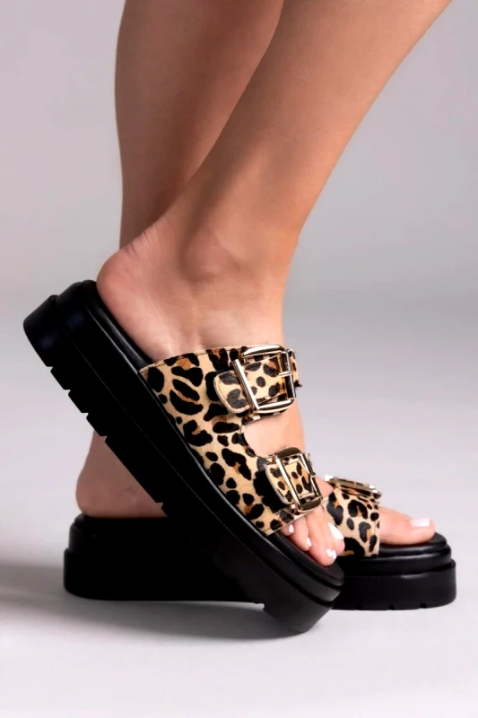 Mariella Fabiani Σανδάλια flatforms με print Mariella Fabiani 2551/95 - Leopard
