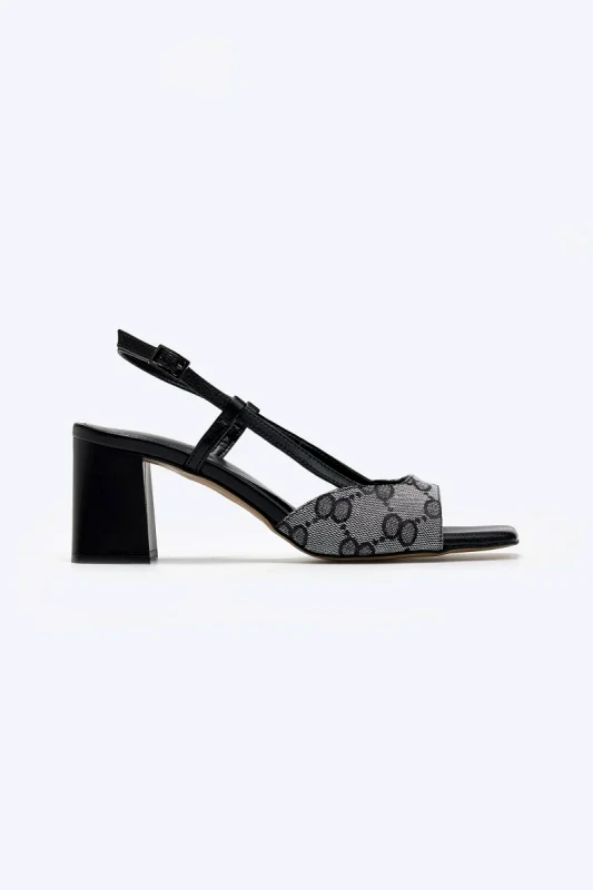 TFP TFP Fabric Print Sandals - 563 - Black