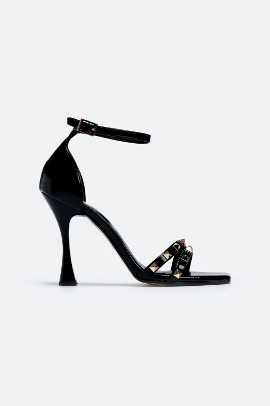 TFP TFP Patent Studded Sandals - 6525 - Black