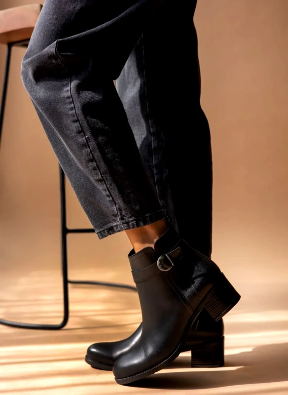 RAGAZZA RAGAZZA Leather Ankle Boots - 368 - Μαύρο