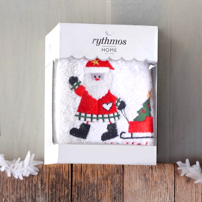 Rythmos Rythmos Christmas Terry Gift Set (1 Αγιοσ Βασιλησ) Προσωπου (50X90) Λευκο