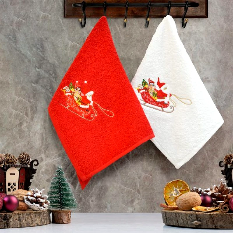 Lino Home LINO ΣΕΤ ΠΕΤΣΕΤΕΣ XMAS KIZAK 2ΤΜΧ