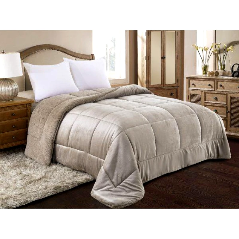 ADAM HOME ΚΟΥΒΕΡΤΟΠΑΠΛΩΜΑ FLANNEL/SHERPA 160X240 (805) TAUPE