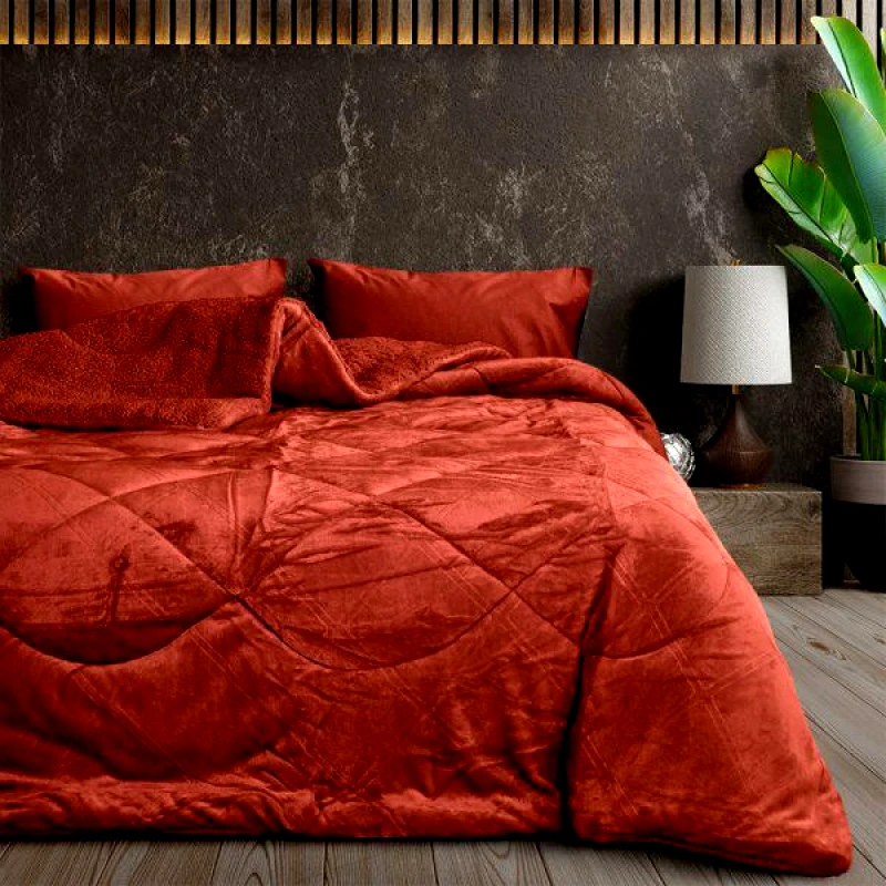 Lino Home LINO ΚΟΥΒΕΡΤΟΠΑΠΛΩΜΑ NEW FERRY EMB 220X240 BURGUNDY Υπέρδιπλο