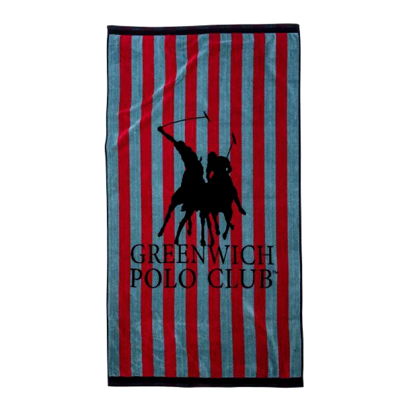 Greenwich Polo Club Greenwich Polo Club Πετσετα Θαλασσησ 90Χ180 3777 Κοκκινο - Πετρολ Κοκκινο - Πετρολ