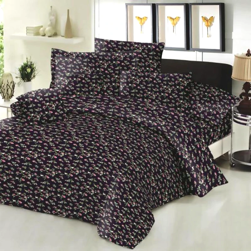Komvos Παπλωματοθήκη ΚΟΜΒΟΣ Cotton Line Printed Little Black Cream Υπέρδιπλη 220x240