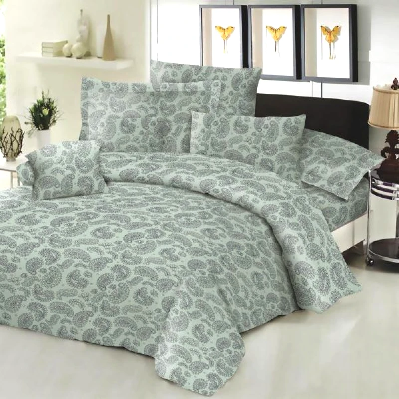 Komvos Παπλωματοθήκη ΚΟΜΒΟΣ Cotton Line Printed Lahor Aqua Μονή 160x240