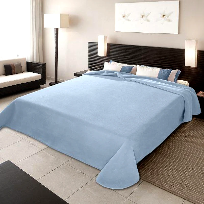 BELPLA ΚΟΥΒΕΡΤΑ ΙΣΠΑΝΙΑΣ ΜΟΝΗ 160X220 BELPLA STER PLAIN LIGHT BLUE(3)