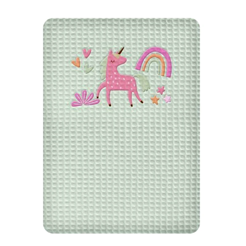 ADAM HOME ΚΟΥΒΕΡΤΑ ΠΙΚΕ ΑΓΚΑΛΙΑΣ 80X110 ADAM HOME UNICORN GREEN